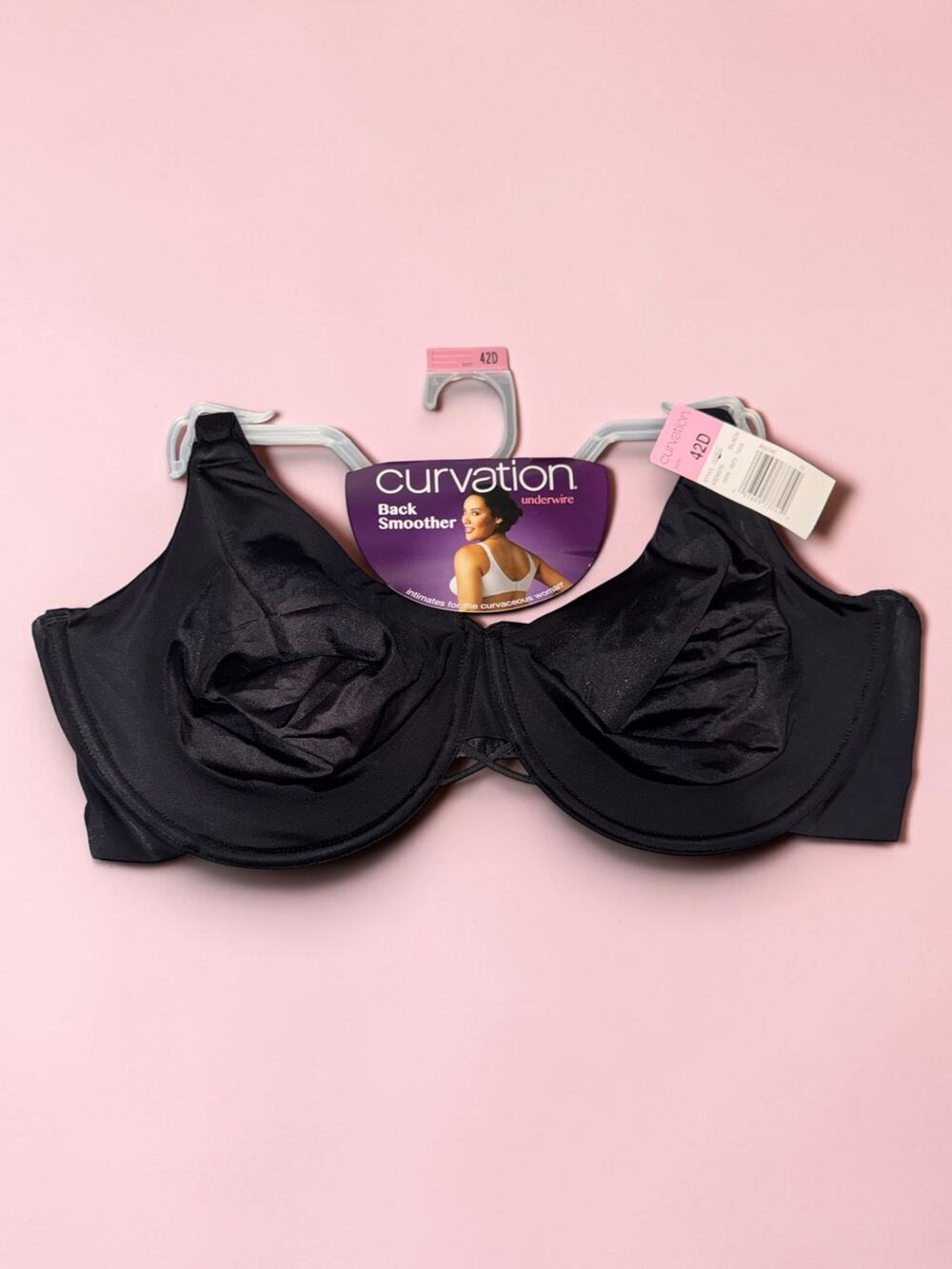 Curvation Black Back Smoother Full Coverage Underwire Bra - Size 42D NWT